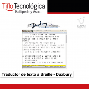 Software traductor de texto a Braille - Duxbury