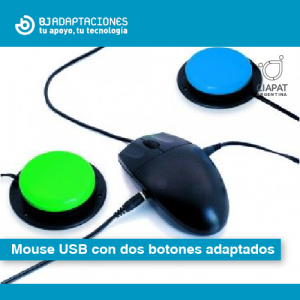 Mouse USB con dos botones adaptados